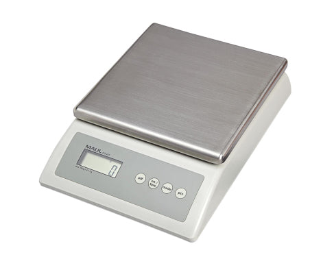 MAUL Küchenwaage MAULcount – 10 kg, 1 g, Tara, Zählfunktion, Justierfunktion, Auto-Off, Netzteil, 9 V, Grau
