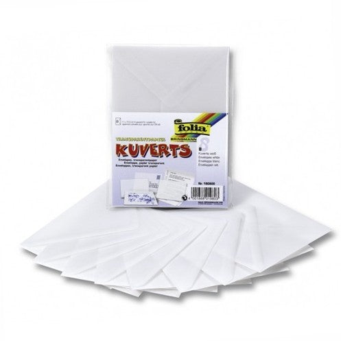 Folia Couvert 110 × 155 mm, ohne Fenster, mehrfarbig, 115 g/m², Transparentpapier – 50 Stk.