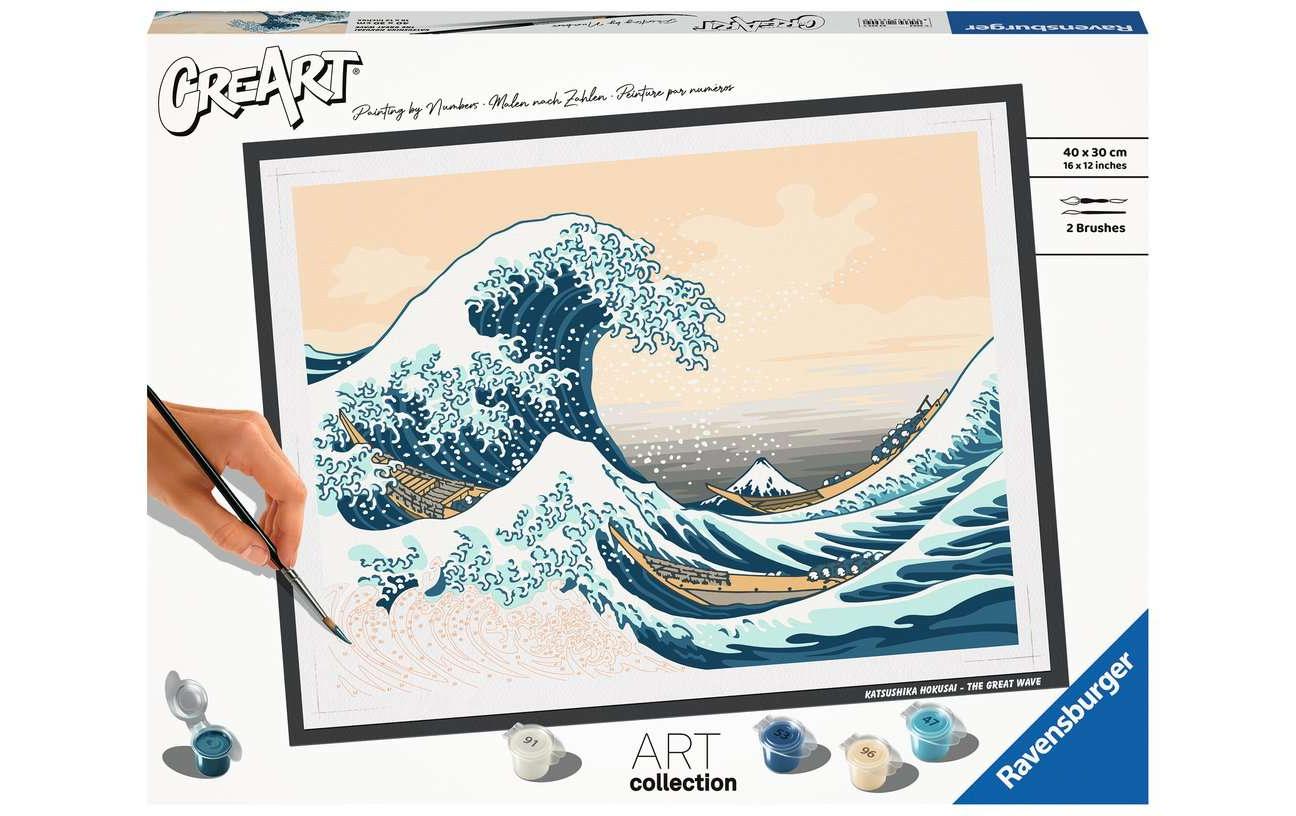 Ravensburger CreArt – Malen-nach-Zahlen-Set – The Great Wave (Hokusai) – 40 × 30 cm – ab 14 Jahren