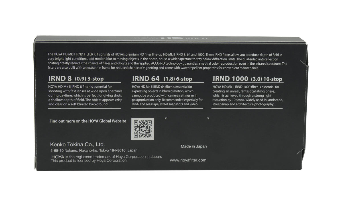 Hoya HD Mk II IRND Filter-Kit 77 mm – ND8/64/1000 – 3er-Pack