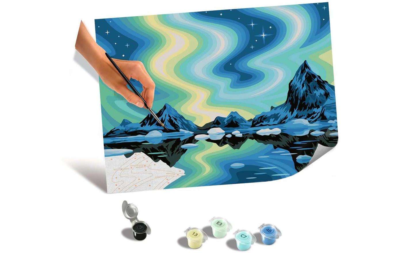 Ravensburger CreArt – Malen-nach-Zahlen-Set Northern Lights – Leinwand – ab 14 Jahren