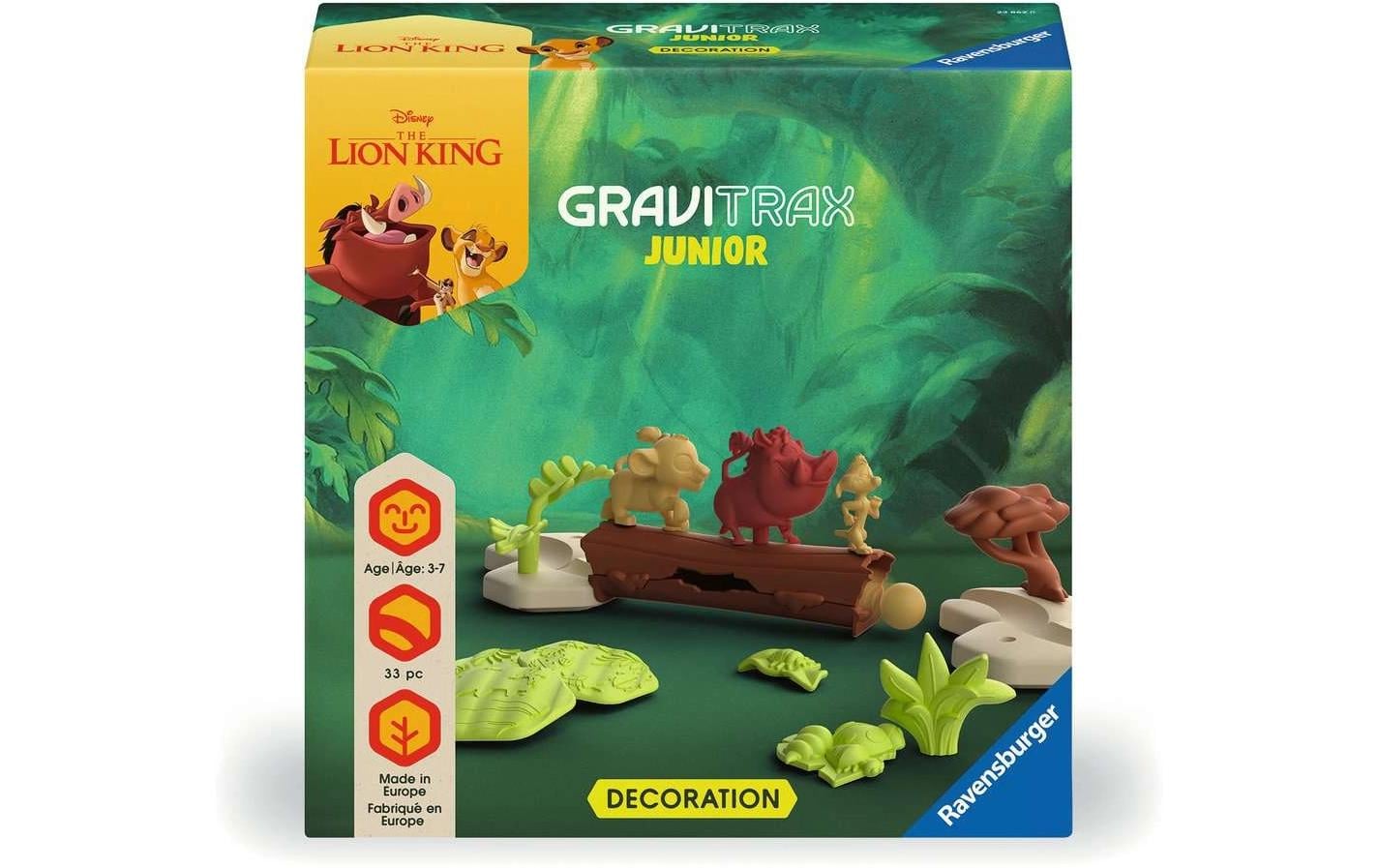 Ravensburger GraviTrax Junior Erweiterungsset – Lion King – 33-teilig – ab 3 Jahren – Kunststoff – mehrfarbig