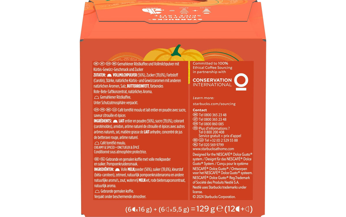 Starbucks Nescafé Dolce Gusto Pumpkin Latte – Kapseln für Dolce Gusto – 12 Kapseln