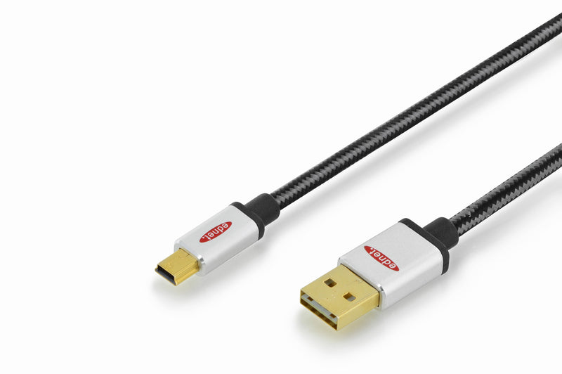 Ednet USB-Kabel, USB-A zu Mini-USB, 1,8 m, USB 2.0