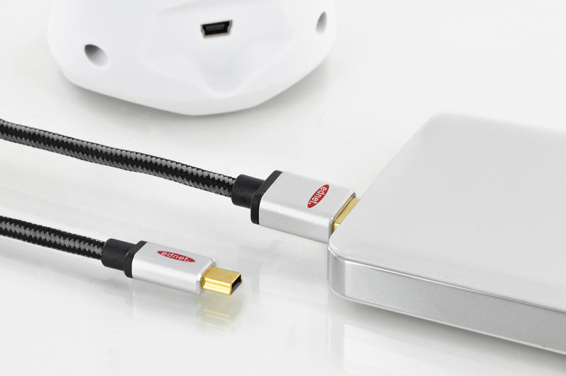 Ednet USB-Kabel, USB-A zu Mini-USB, 1,8 m, USB 2.0