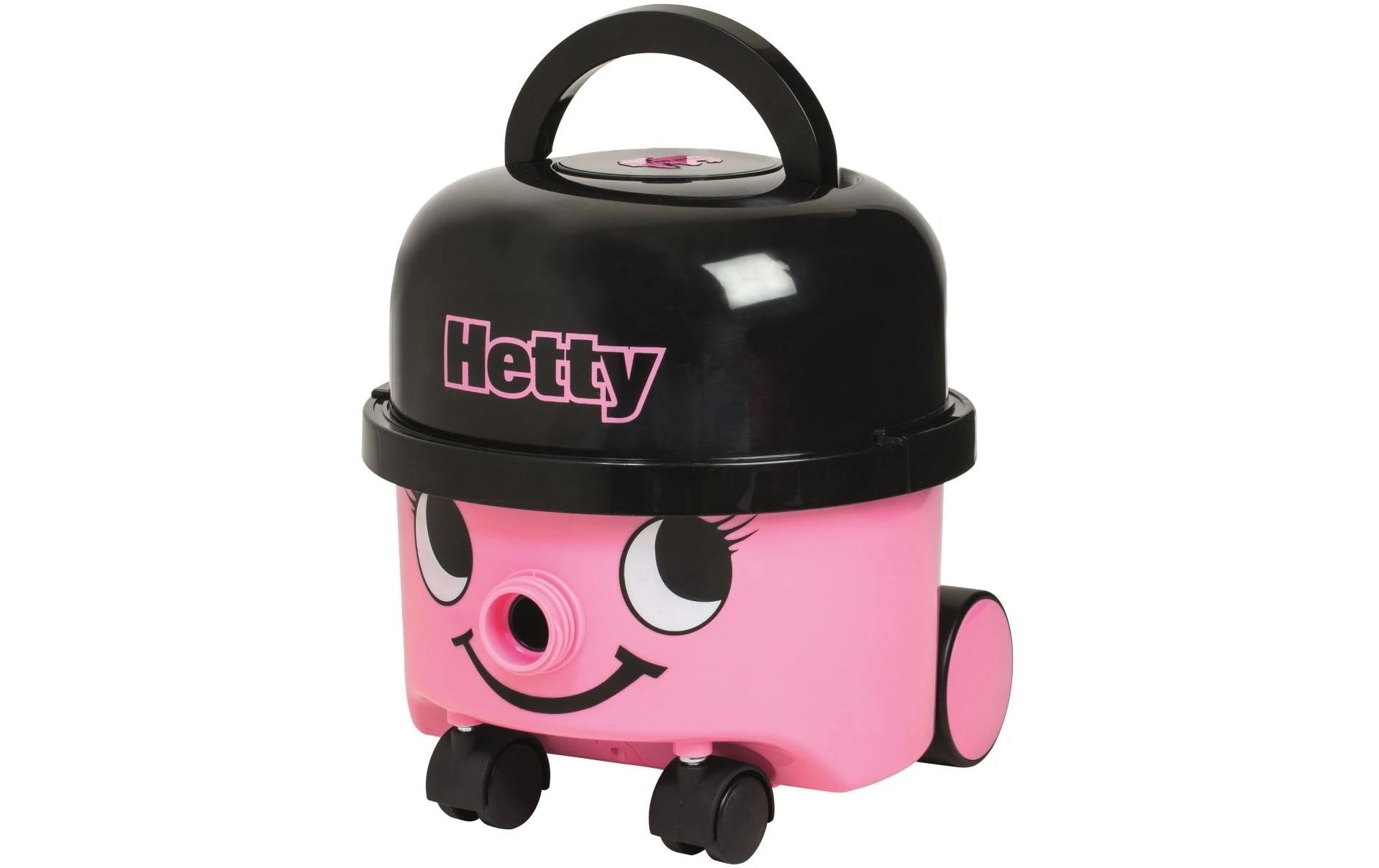 Casdon Hetty Staubsauger (Spielzeug) – batteriebetrieben, 4 × LR14 (C) – ab 3 Jahren – Kunststoff, Schwarz/Rosa