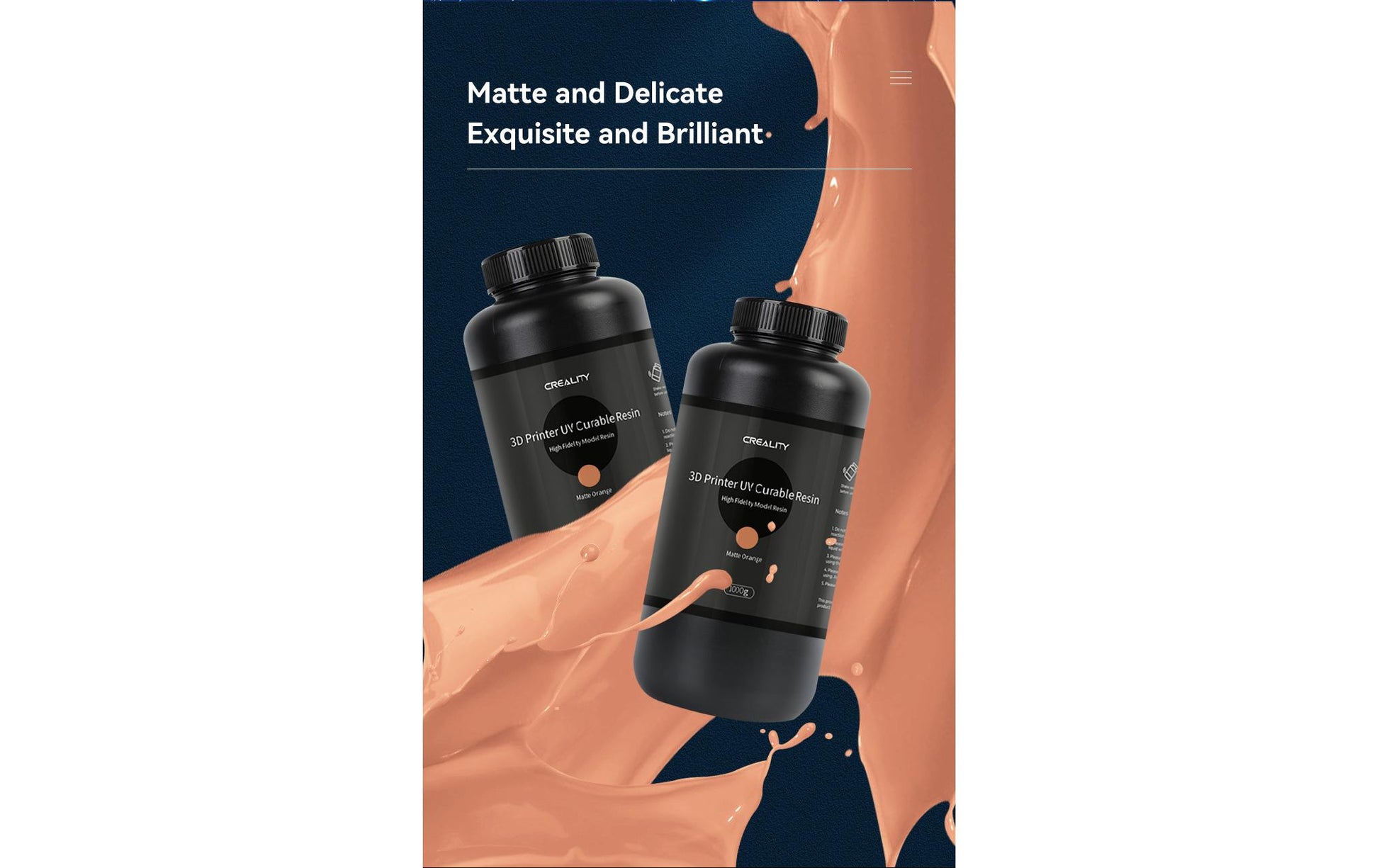Creality 3D 3D-Drucker-Harz Orange, matt, 1 l – für LCD-3D-Drucker