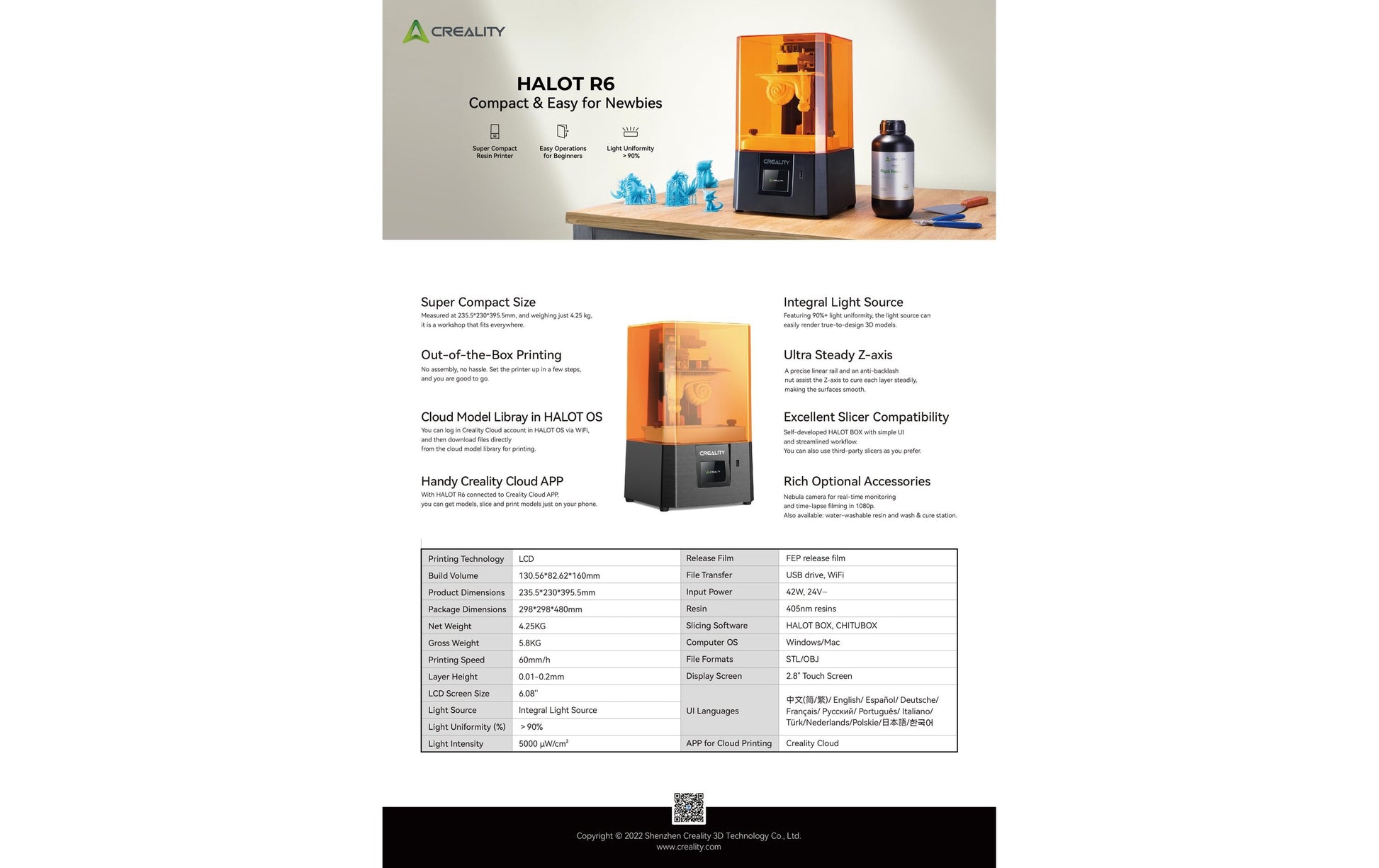 Creality 3D Creality Halot R6 – SLA-3D-Drucker (Laser), 0,01 mm