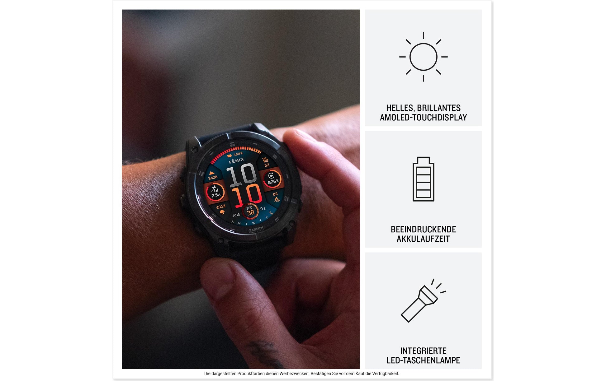 Garmin Fenix 8 AMOLED – GPS-Smartwatch – 51 mm, 1,4", WLAN, Corning Gorilla Glass, 100 m, Schwarz