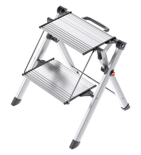 Hailo Trittleiter MK80 ComfortLine – 2 Stufen, 150 kg, Aluminium