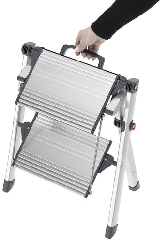 Hailo Trittleiter MK80 ComfortLine – 2 Stufen, 150 kg, Aluminium