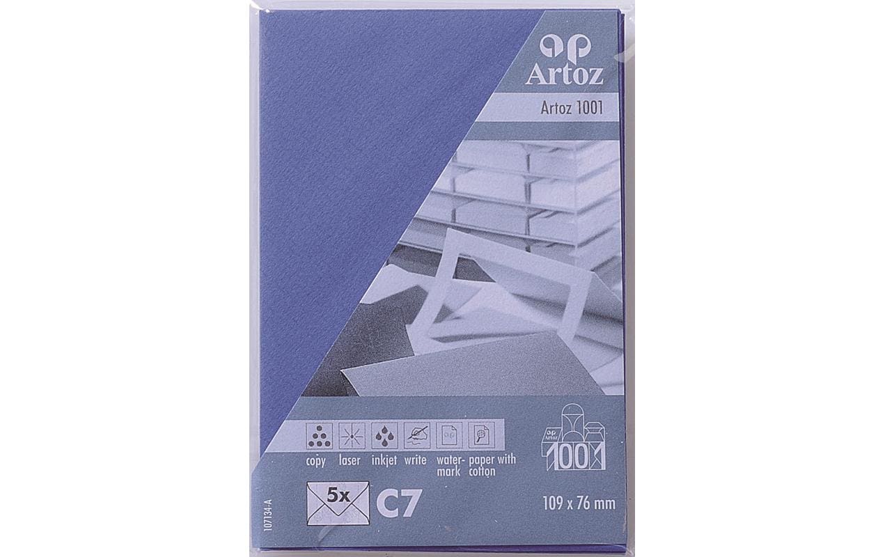 Artoz Couvert C7, ohne Fenster, selbstklebend, blau, 100 g/m²