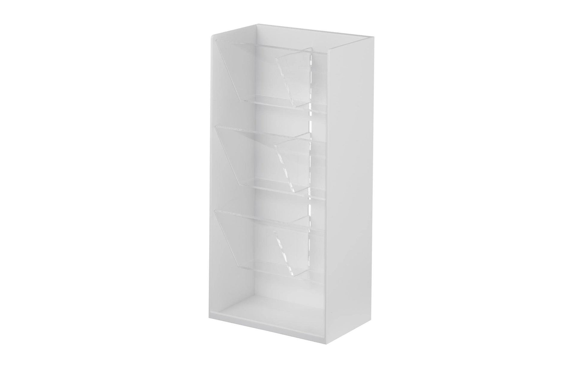 Yamazaki Aufbewahrungsbox (Bad) TOWER – ABS/Polycarbonat/Silikon, 12×7,7×25 cm, Weiss