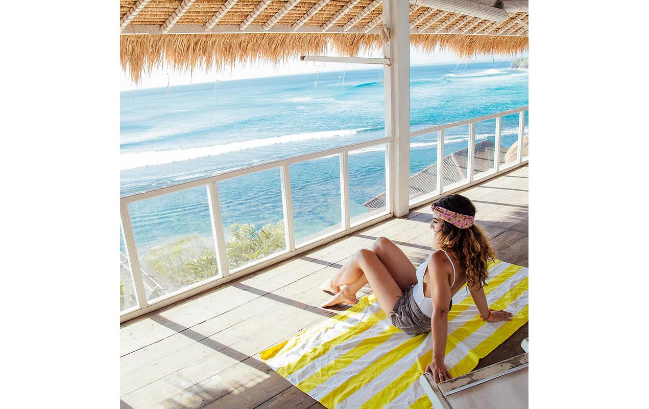 Dock & Bay Cabana Wohndecke – Polyester, Gelb, Weiss – 90 × 200 cm