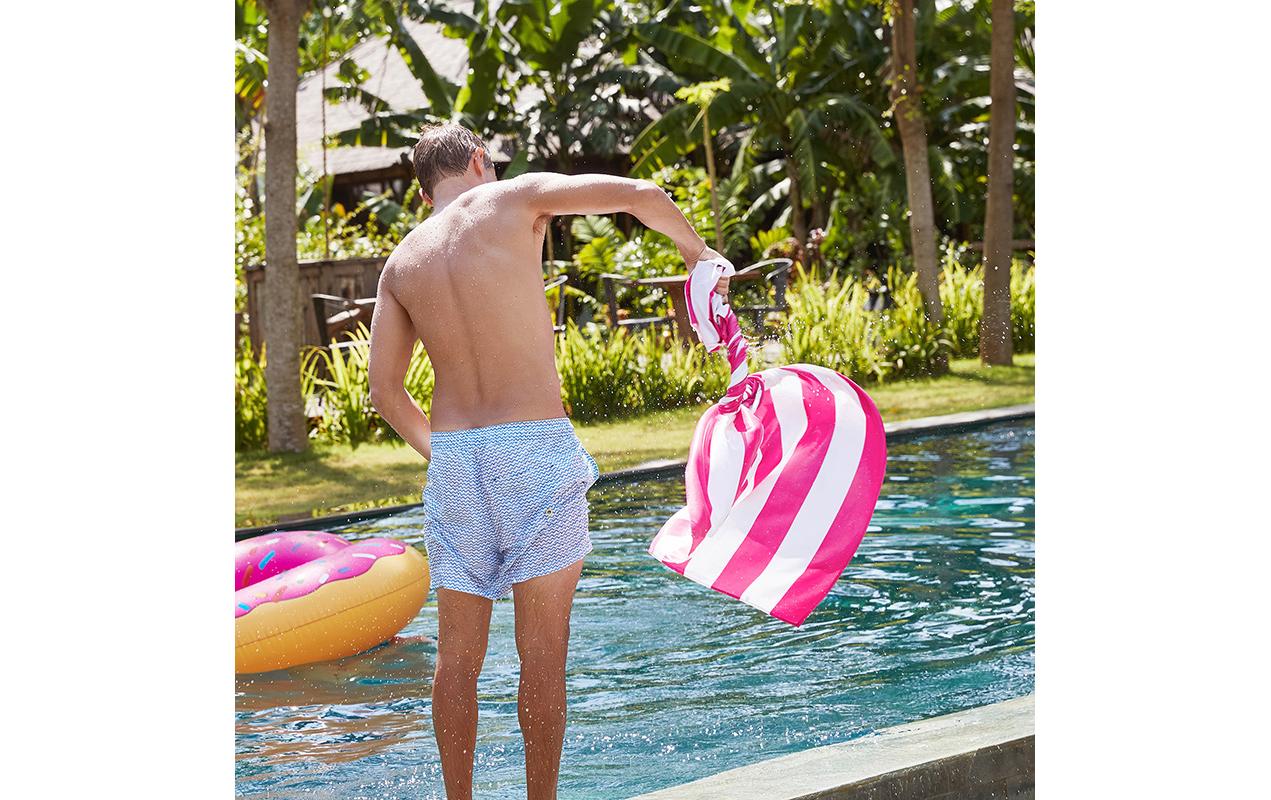 Dock & Bay Strandtuch CABANA – 90 × 160 cm, Pink/Weiss, Polyester/Polyamid