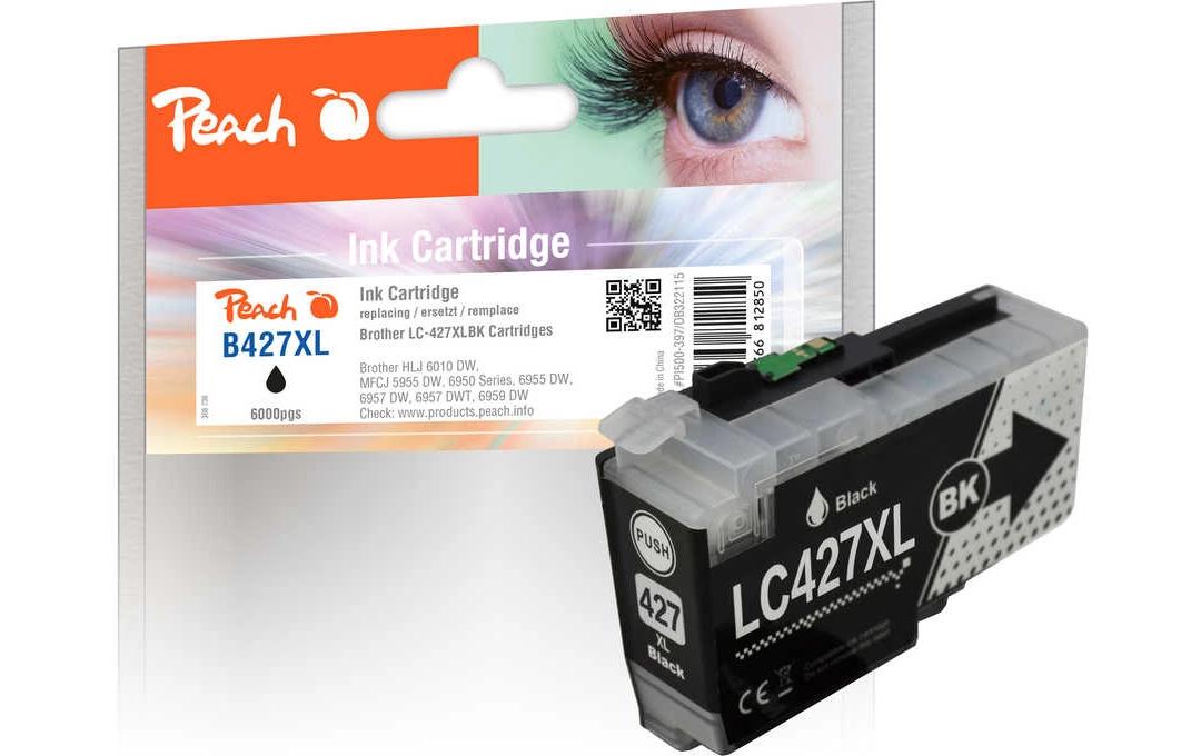 Peach LC-427XL Schwarz Tintenpatrone (Kompatibel) – 6'000 Seiten – für Brother MFCJ 6955/6957/6959 …