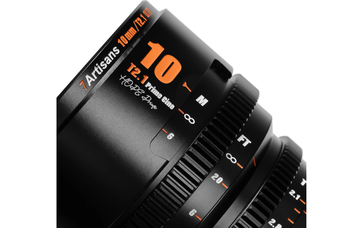 7Artisans 10T21B-M Kinoobjektiv – 10 mm T2.1, Super35, manuell – für Micro Four Thirds (MFT) – 77 mm Filter