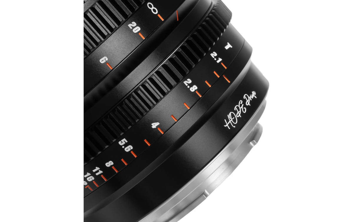 7Artisans 10T21B-M Kinoobjektiv – 10 mm T2.1, Super35, manuell – für Micro Four Thirds (MFT) – 77 mm Filter
