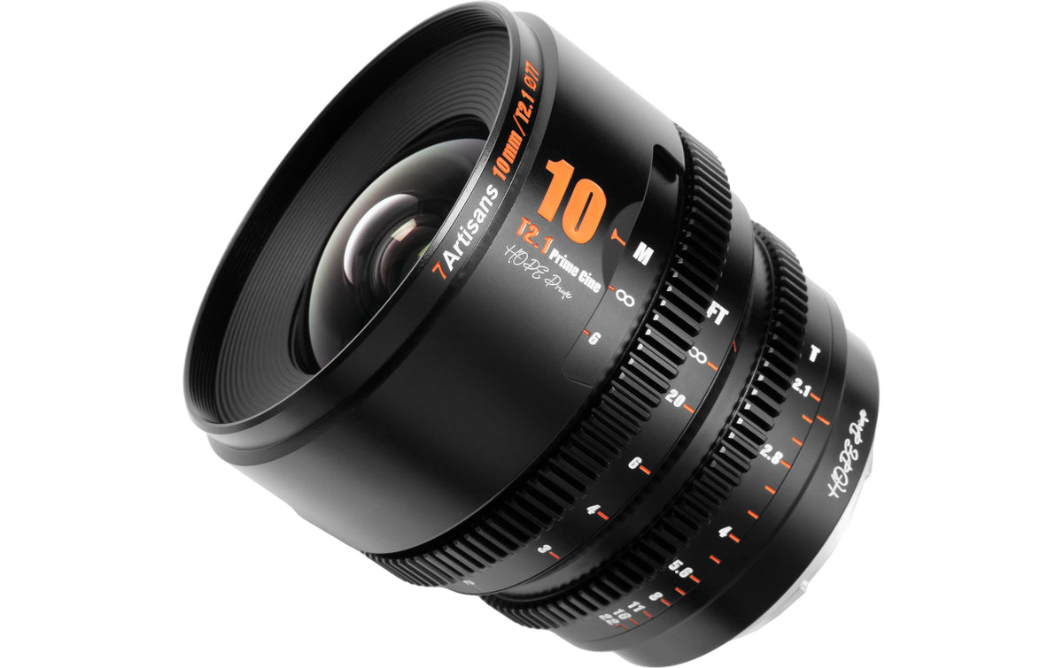 7Artisans 10T21B-M Kinoobjektiv – 10 mm T2.1, Super35, manuell – für Micro Four Thirds (MFT) – 77 mm Filter