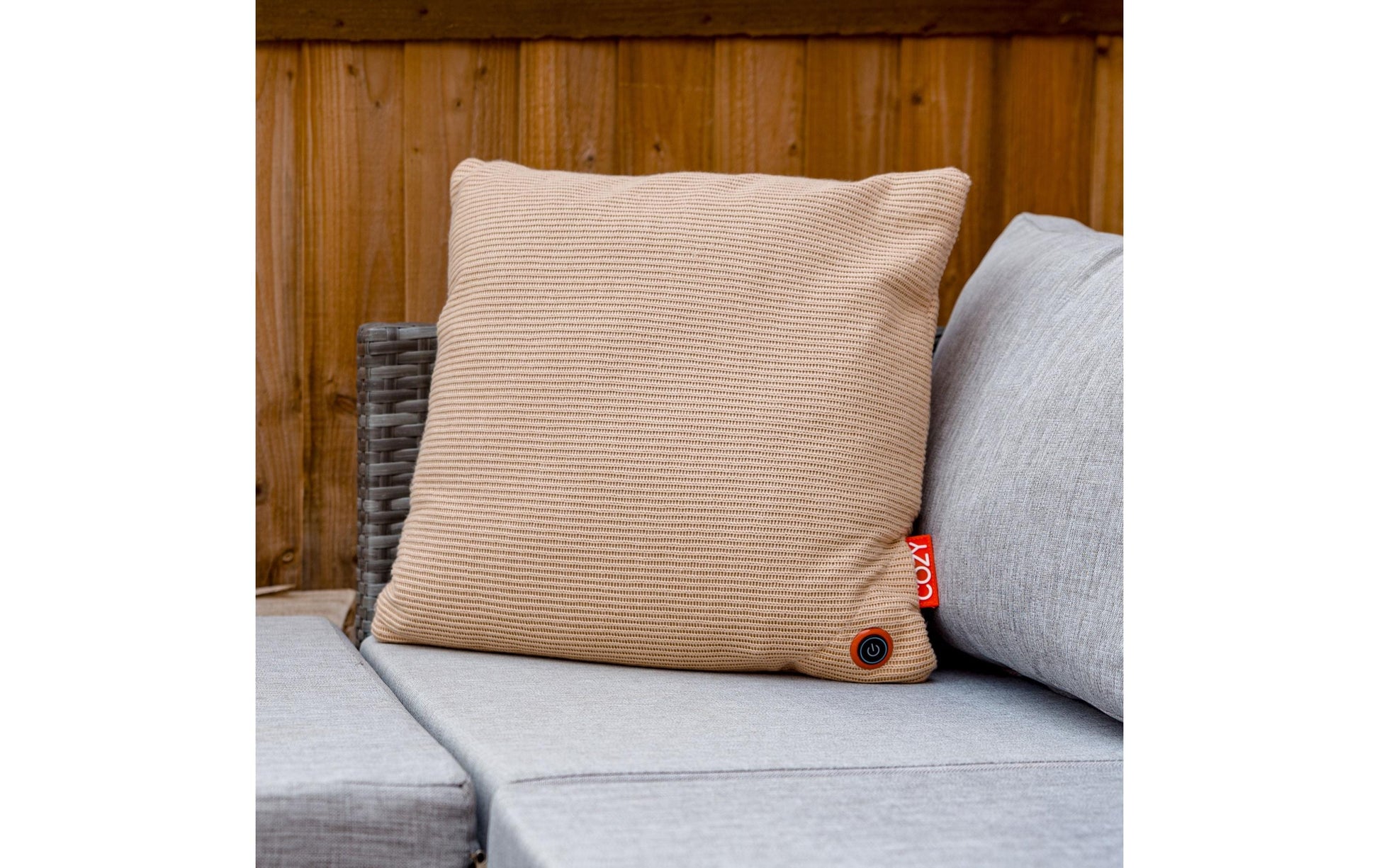 Bodi-Tek Una Heizkissen – 45 × 45 cm, Strickbezug, mit Powerbank 10'000 mAh, 3 Heizstufen, Beige