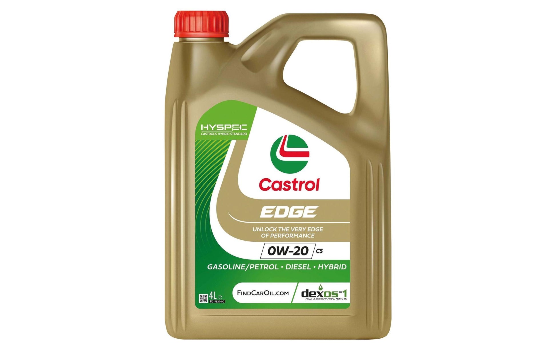 Castrol EDGE Motoröl 0W-20 C5 – für Diesel, Benzin & Hybrid – 4 L