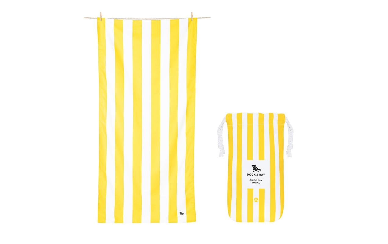Dock & Bay Cabana Wohndecke – Polyester, Gelb, Weiss – 90 × 200 cm