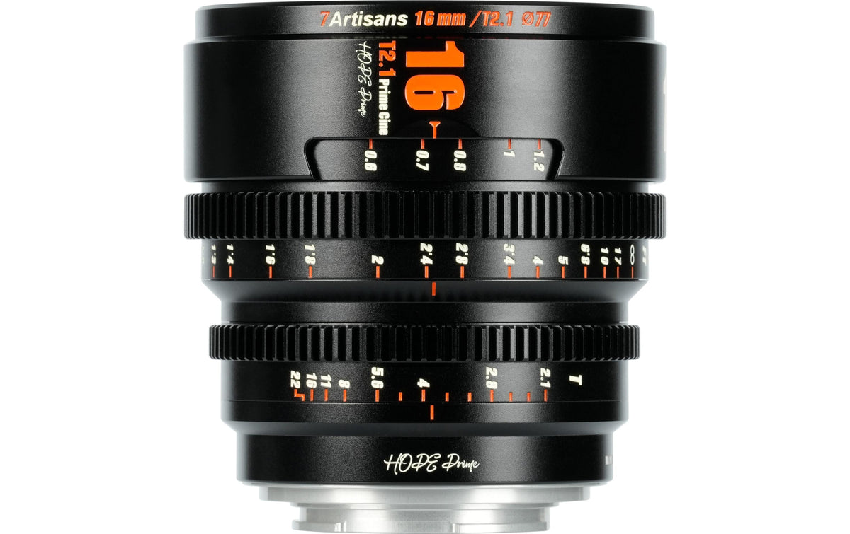 7Artisans 16T21B-M 16 mm T2.1 Kinoobjektiv – Super35, 77 mm Filter – für Micro Four Thirds (MFT)