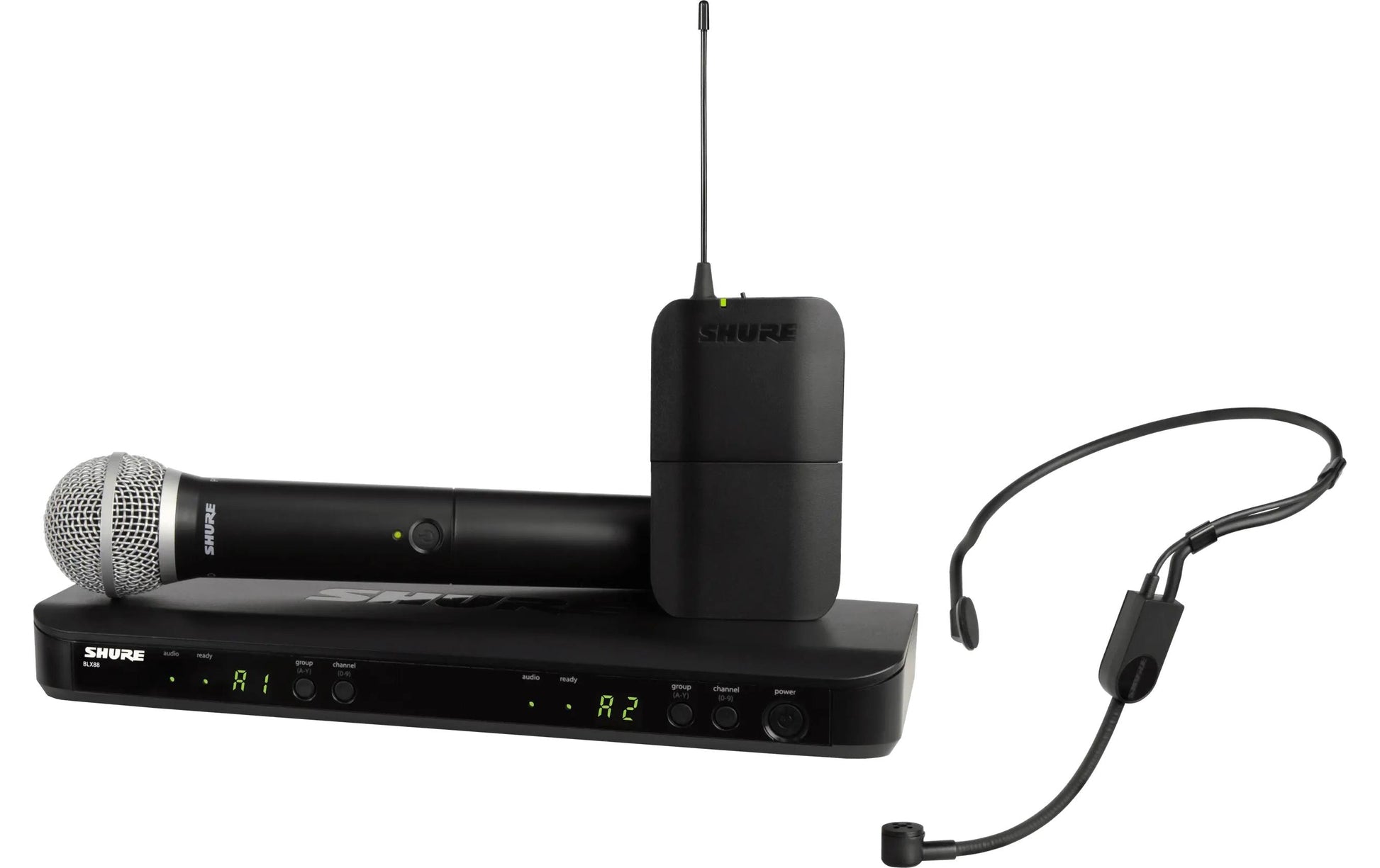 Shure BLX1288/P31-M17 Bühnenmikrofon – 6,35 mm Klinke, XLR, Kabellos (606–630 MHz), Niere, 100 m, Schwarz
