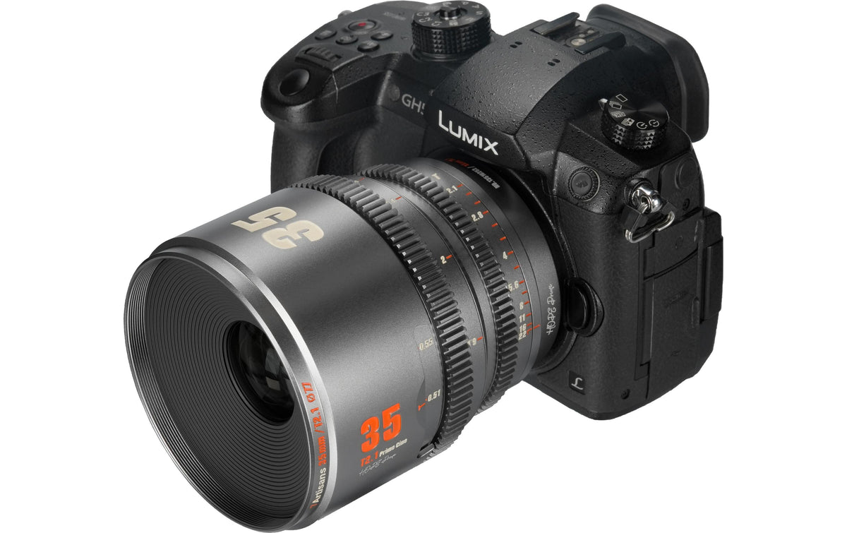 7Artisans 35T21TG-M MFT-Bajonett Objektiv – 35 mm T2.1 – Super35, manuell, 77 mm Filter