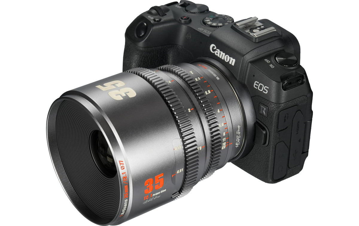 7Artisans 35T21TG-R Kinoobjektiv – 35 mm T2,1, Super35, manuell – für Canon RF – 77 mm Filter