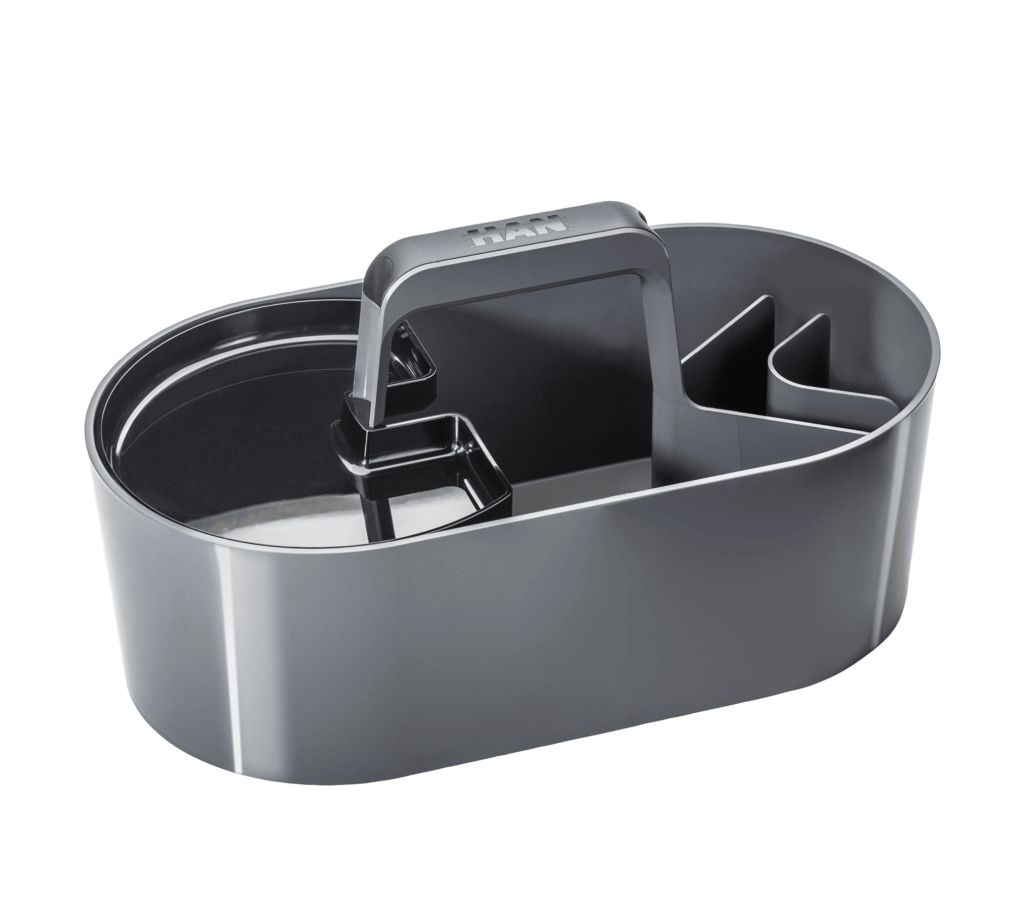 HAN Werkzeugkasten LOFT 1200-12 Aufbewahrungsbox – mit Trennelement, grau/transparent, ABS, B 340 × H 188 × T 187 mm