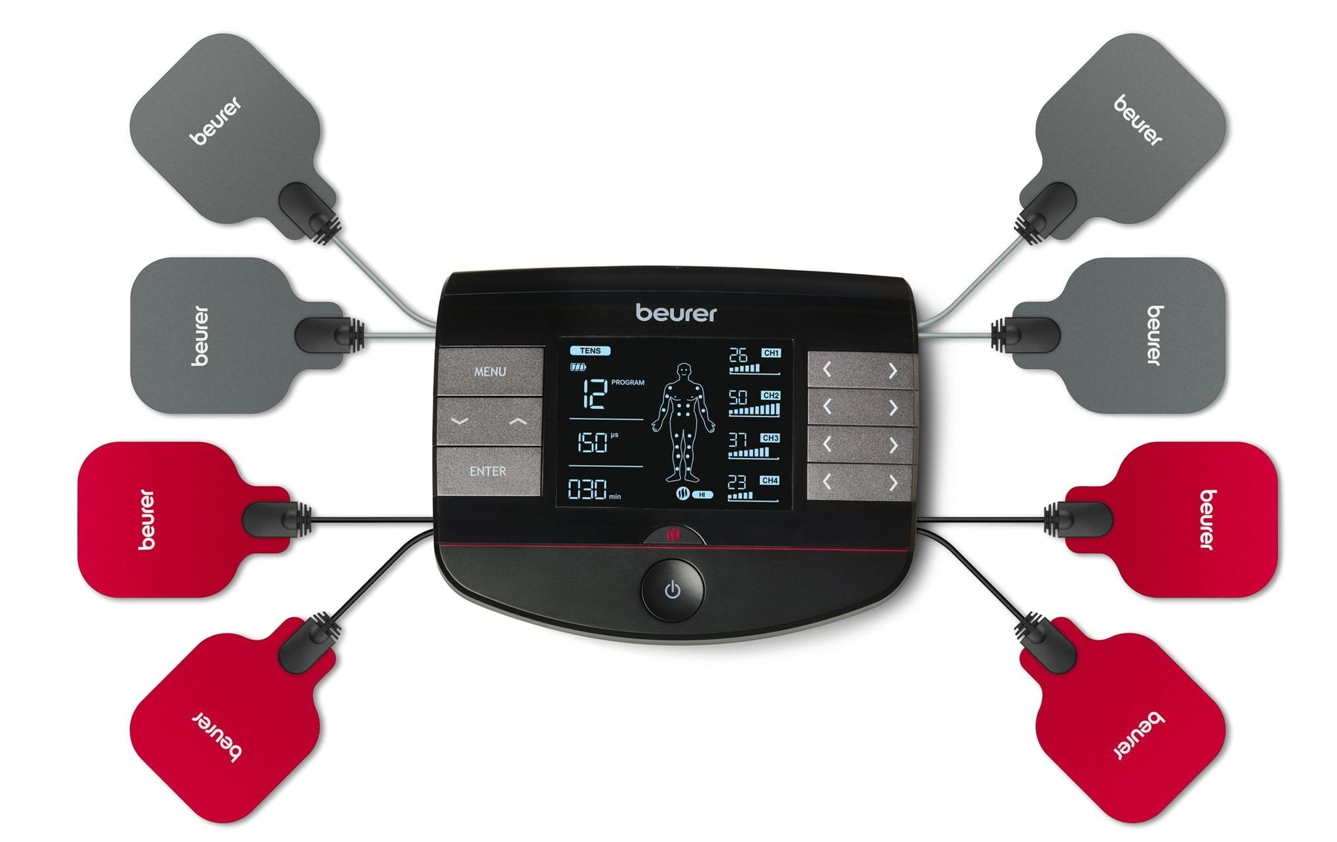 Beurer TENS/EMS-Gerät EM 89 – 4 Kanäle, 64 Programme, mit Wärmefunktion