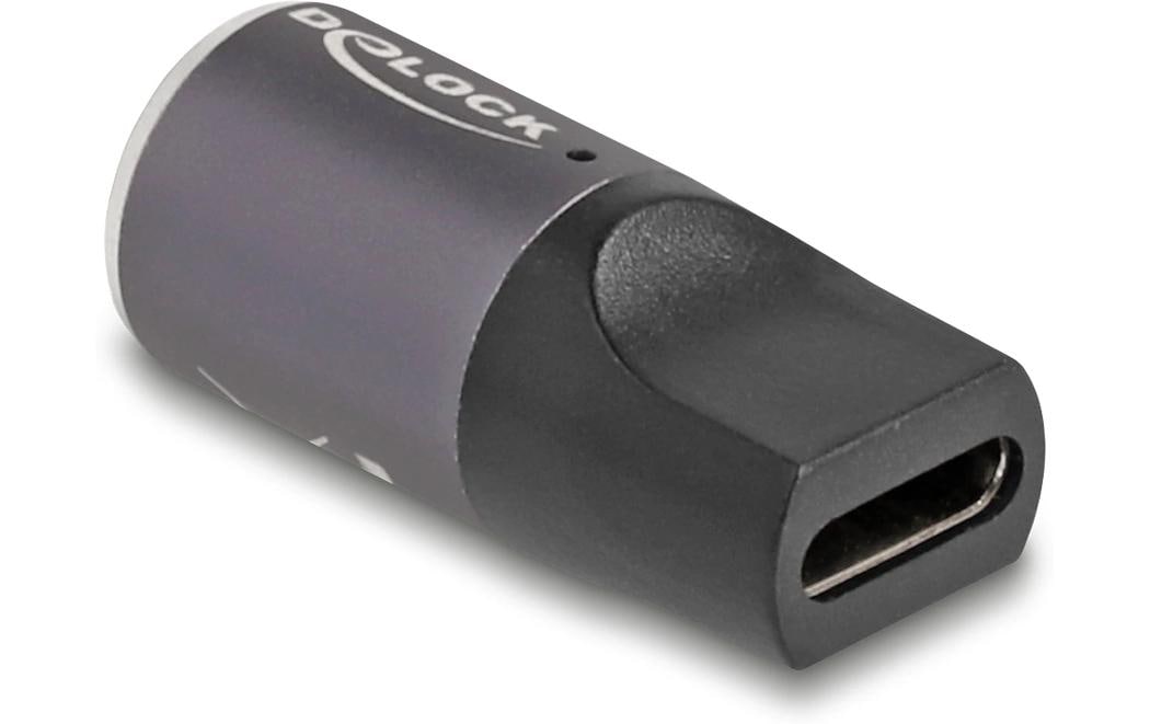 DeLOCK USB-C zu magnetischem 8-Pin Adapter – 20 V, 3 A – Anthrazit/Schwarz