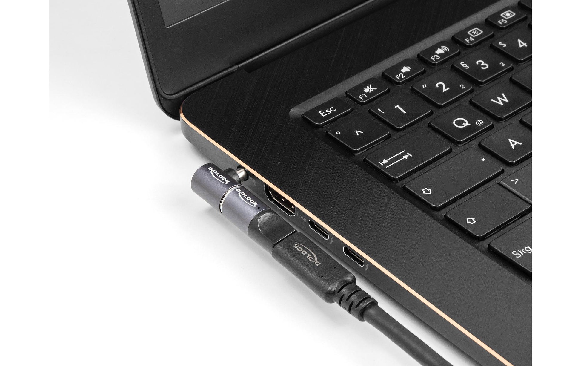 DeLOCK USB-C zu magnetischem 8-Pin Adapter – 20 V, 3 A – Anthrazit/Schwarz