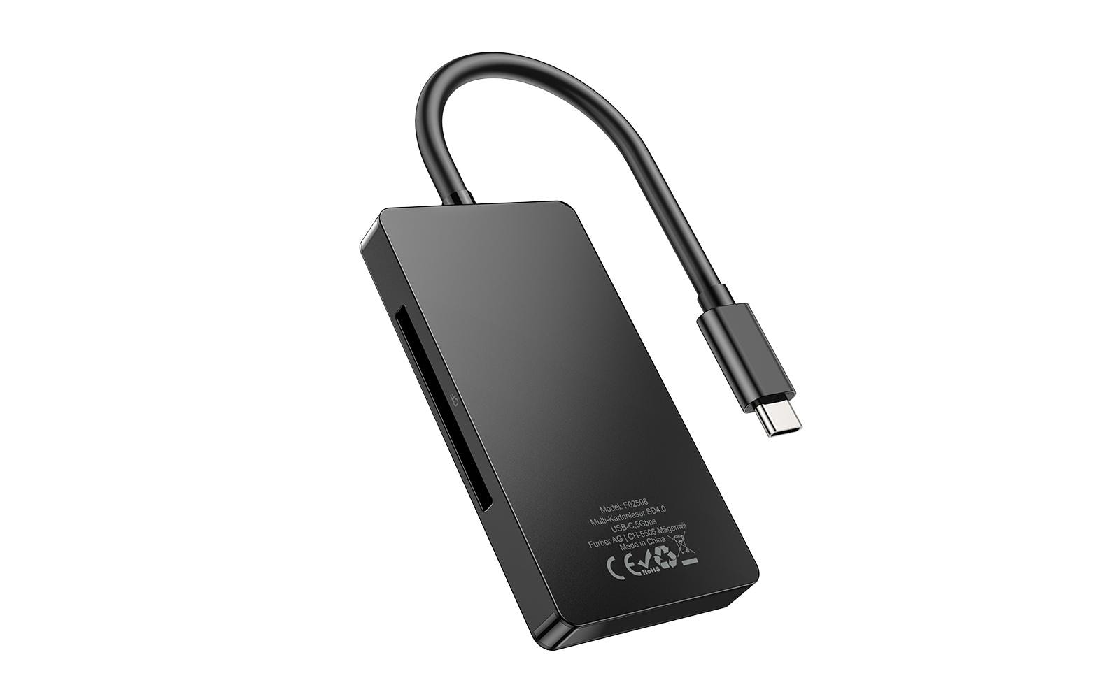 ONIT USB-Kartenleser USB-C – SD/microSD/CF – USB 3.2 Gen 1 (5 Gbit/s) – für Windows, MacOS, Android und mehr