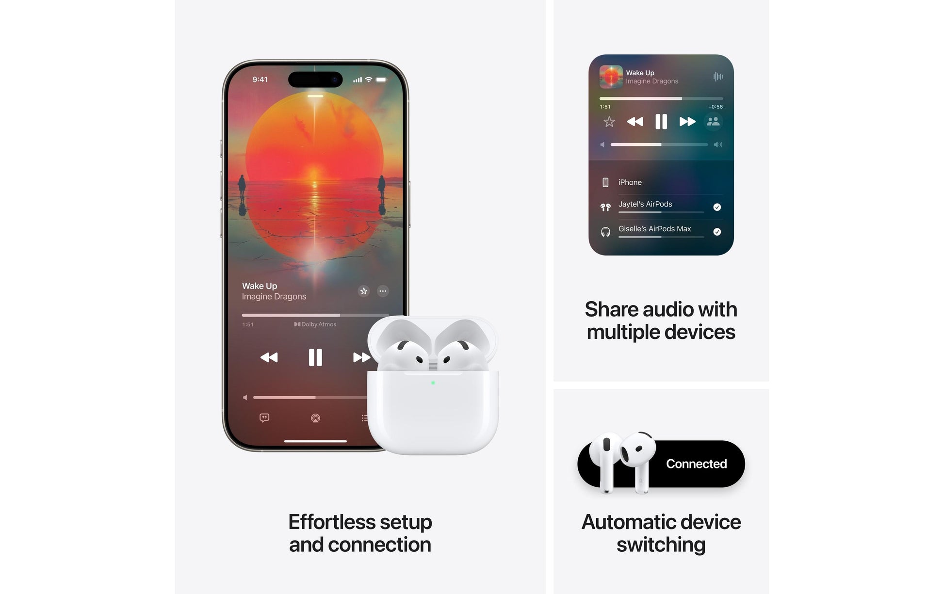 Apple AirPods (4. Generation) TWS In-Ear – ANC, mit Ladecase, Qi-Ladecase, Weiss, BT 5,3