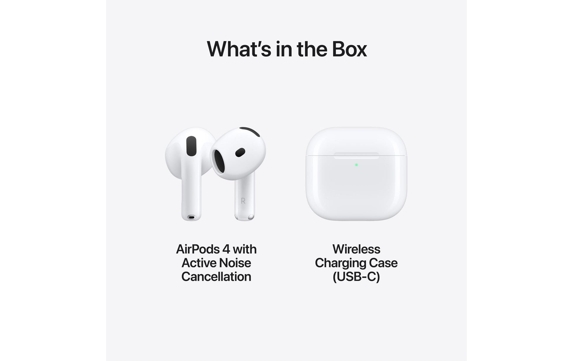 Apple AirPods (4. Generation) TWS In-Ear – ANC, mit Ladecase, Qi-Ladecase, Weiss, BT 5,3