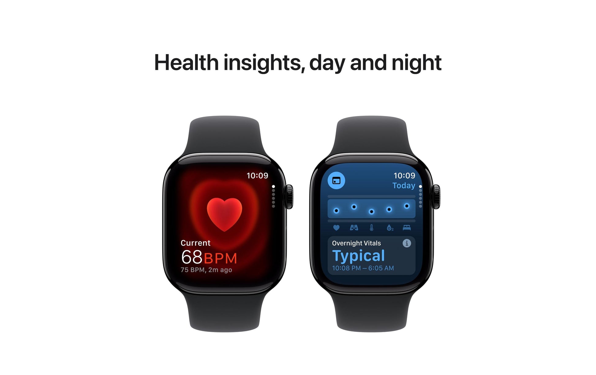 Apple Watch S10 – Smartwatch – 42 mm, GPS, OLED, 50 m, Schwarz, Bandgrösse S/M, Sportarmband