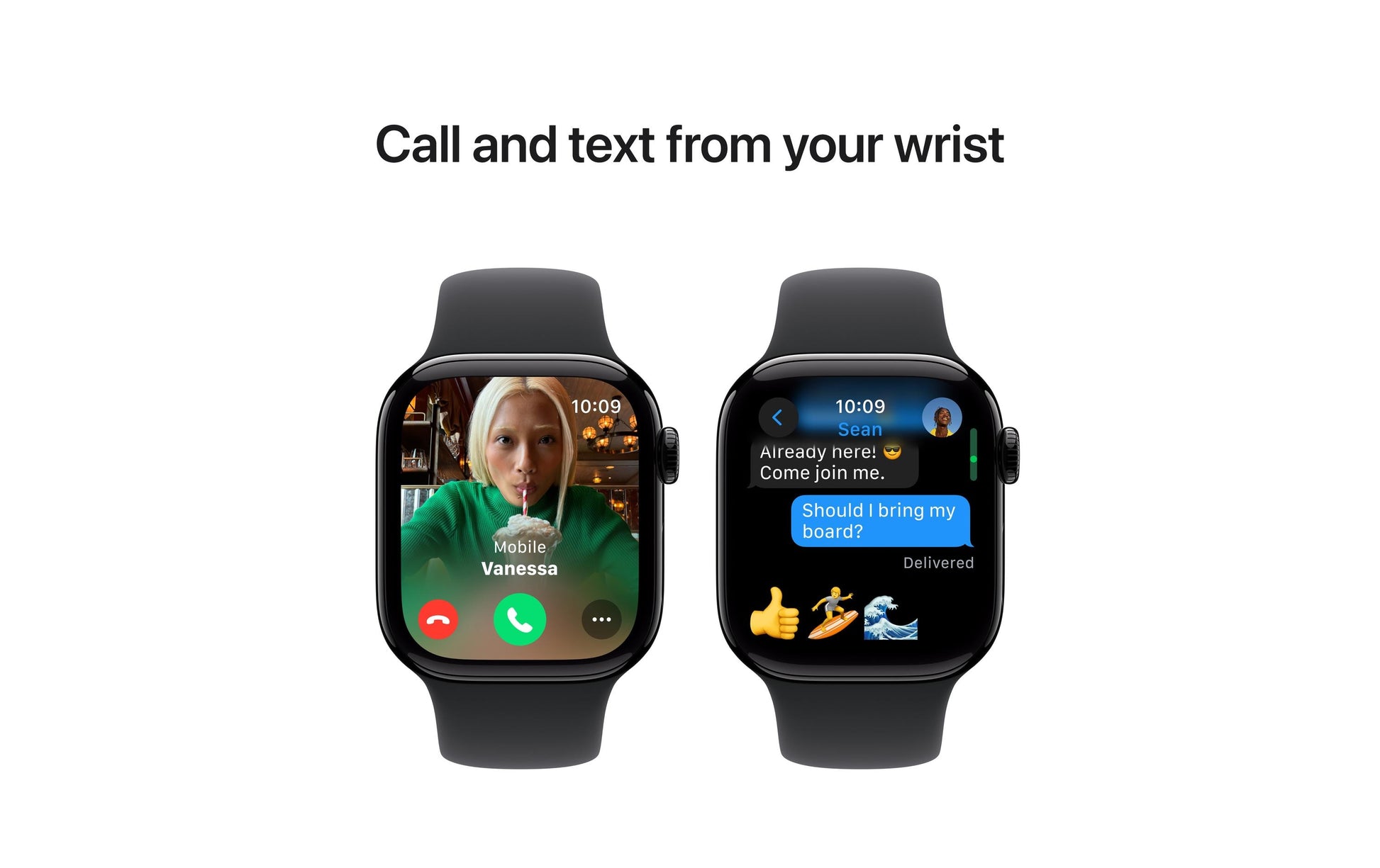 Apple Watch S10 – Smartwatch – 42 mm, GPS, OLED, 50 m, Schwarz, Bandgrösse S/M, Sportarmband