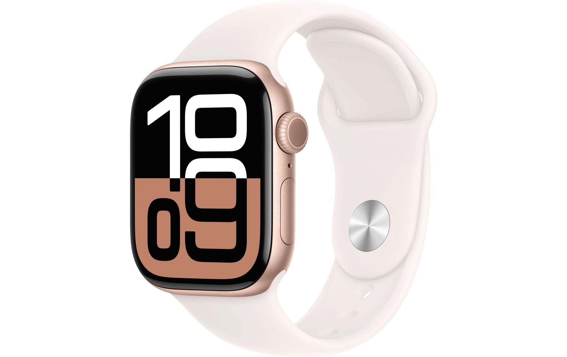 Apple Watch S10 – Smartwatch – 42 mm, GPS, OLED, 50 m, Roségold, Light Blush, Bandgrösse M/L, Sportarmband