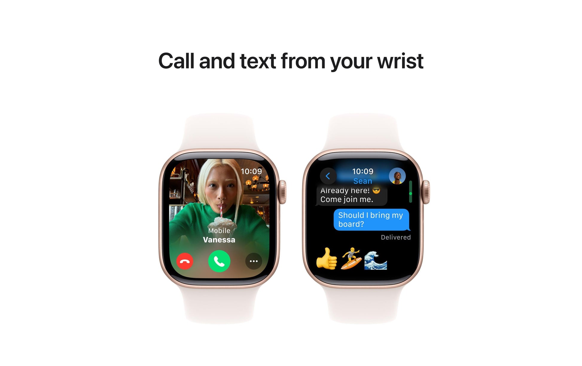 Apple Watch S10 – Smartwatch – 42 mm, GPS, OLED, 50 m, Roségold, Light Blush, Bandgrösse M/L, Sportarmband