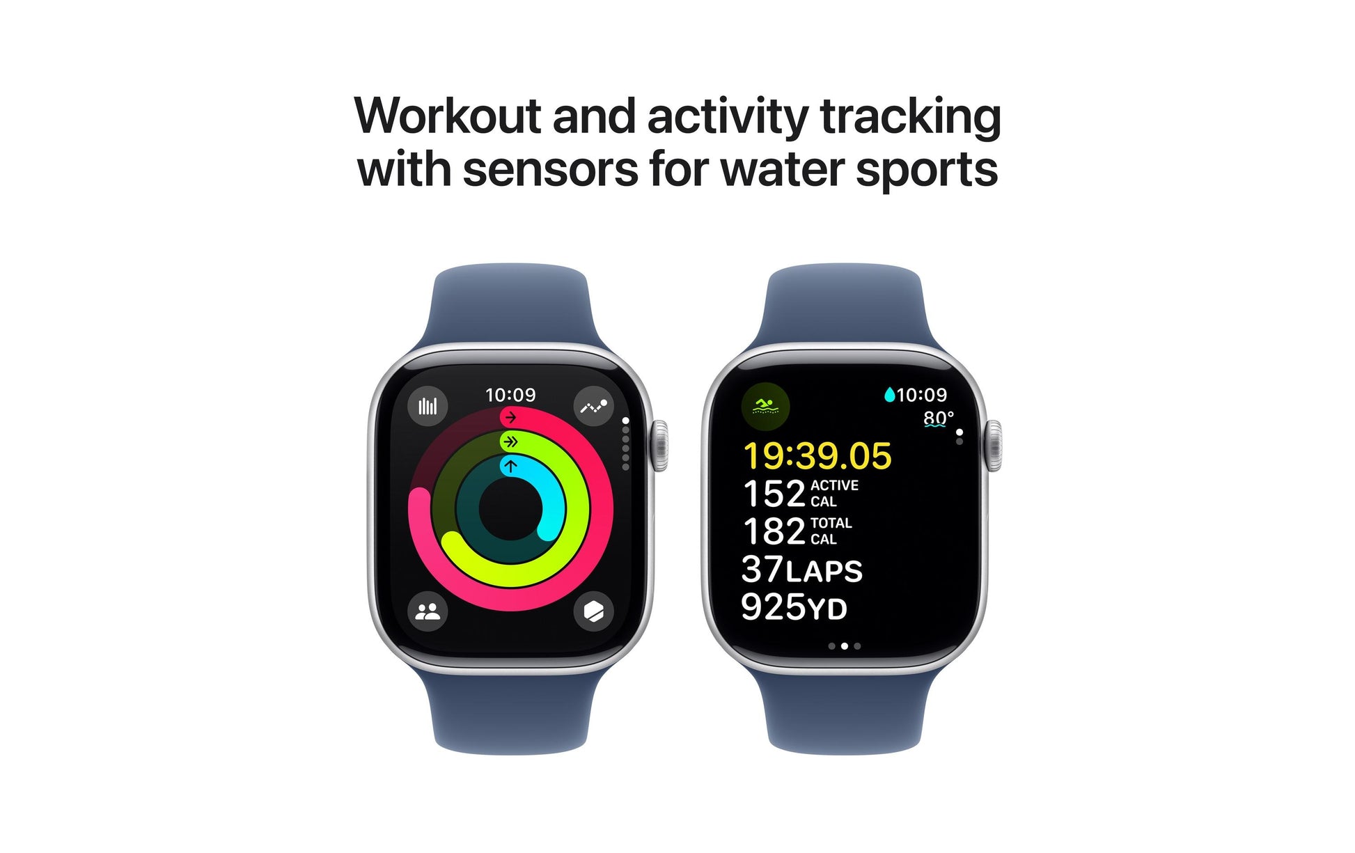 Apple Watch S10 – Smartwatch – 46 mm, LTE, OLED, 50 m, Silber (Aluminium), Denim Sportarmband (M/L)