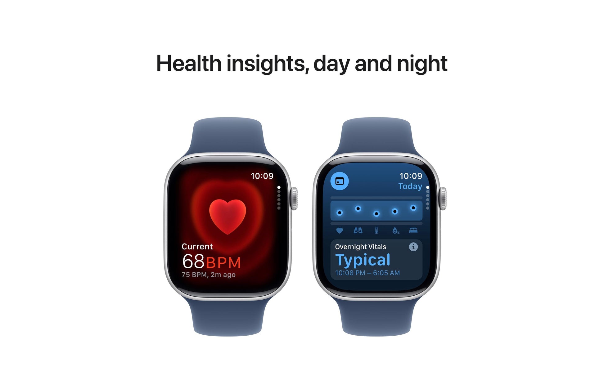 Apple Watch S10 – Smartwatch – 46 mm, GPS, OLED, 50 m, Silber Aluminium, Denim Sportarmband (Blau, M/L)