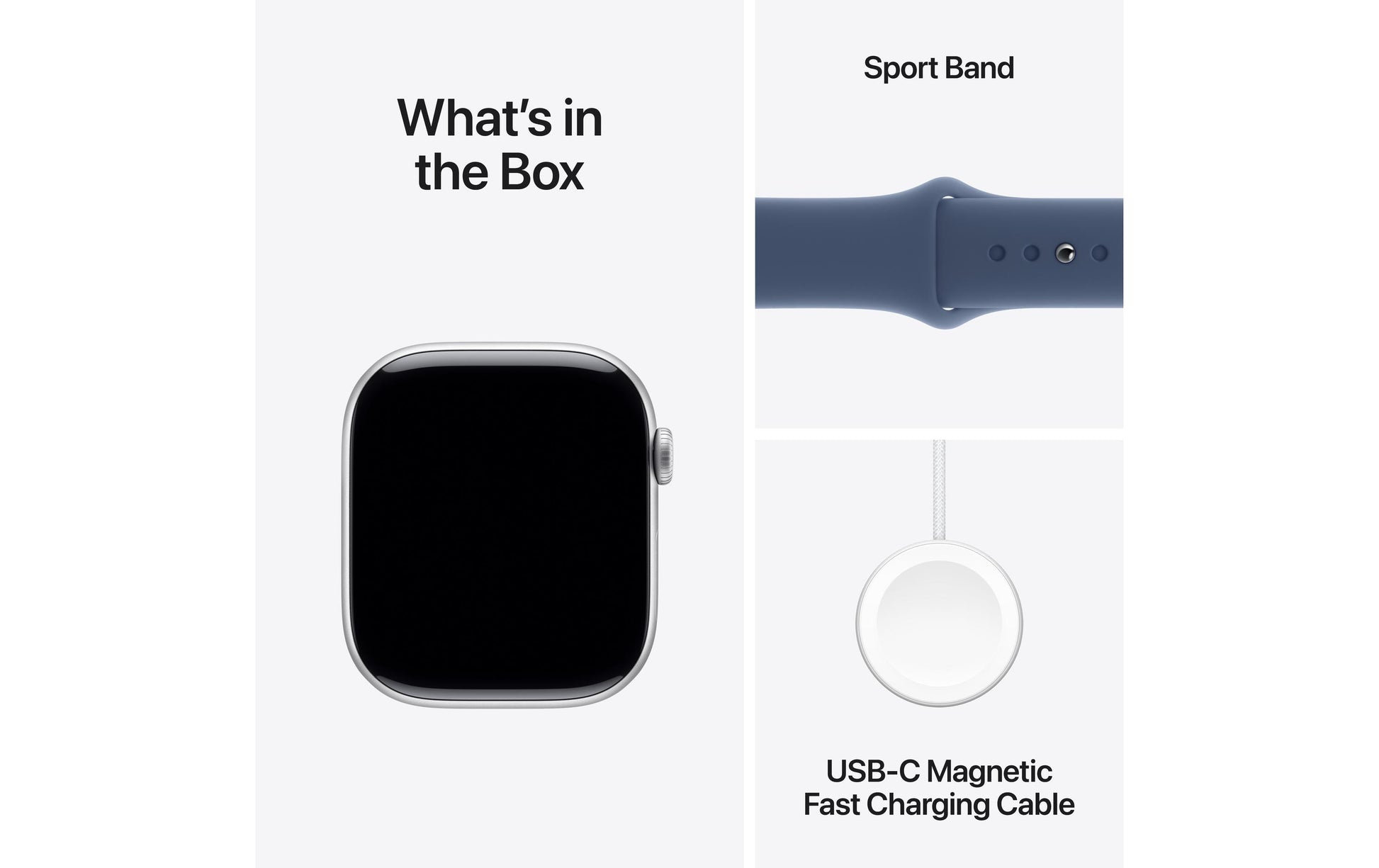 Apple Watch S10 – Smartwatch – 46 mm, LTE, OLED, 50 m, Silber (Aluminium), Denim Sportarmband (M/L)