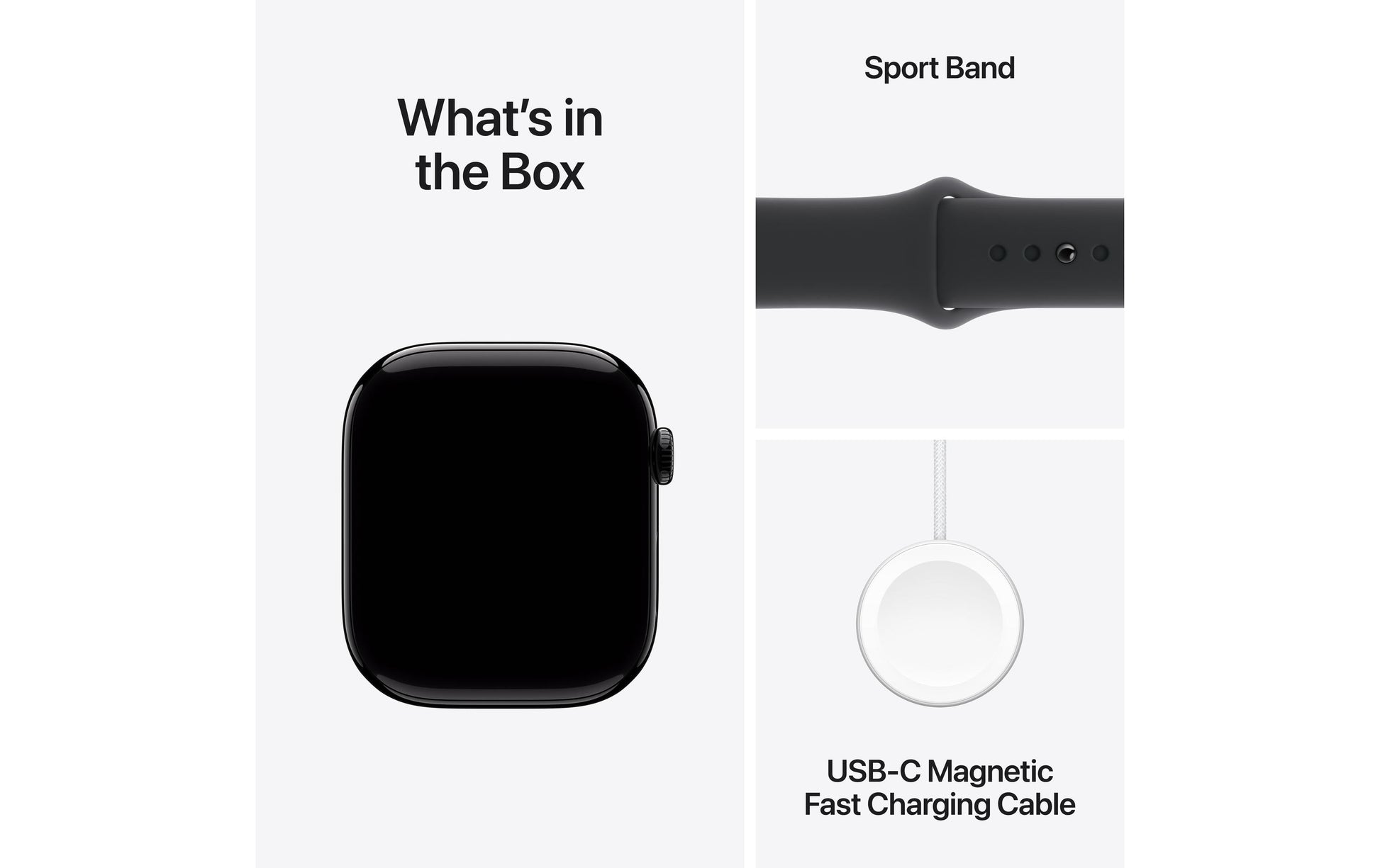 Apple Watch S10 – Smartwatch – 46 mm, LTE, AMOLED, 50 m, Schwarz, Bandgrösse S/M, Sportarmband