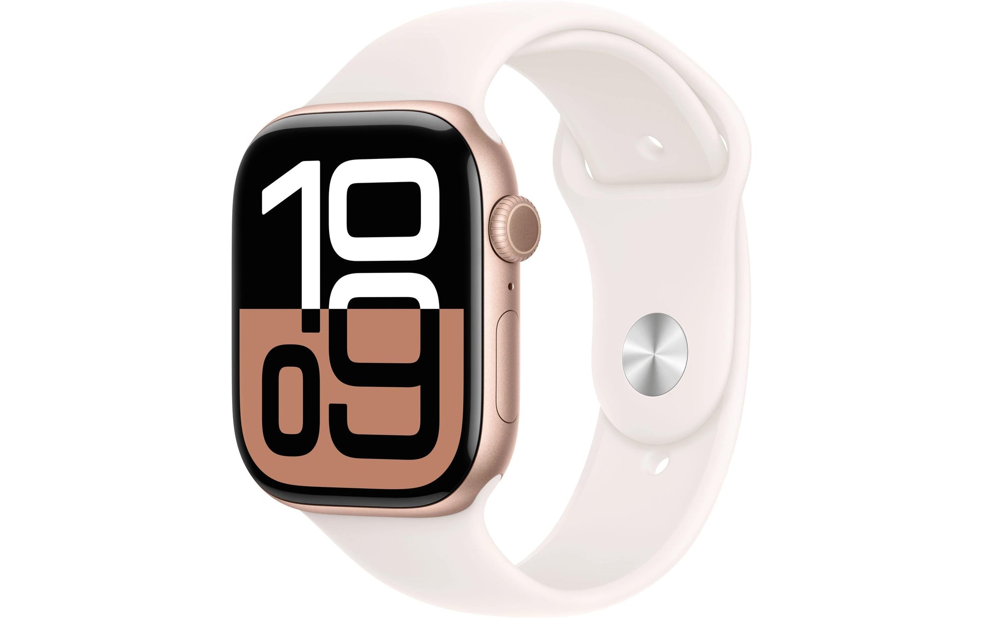 Apple Watch S10 – Smartwatch – 46 mm, LTE, AMOLED, 50 m, Roségold Aluminium, Light Blush, S/M, Sportarmband
