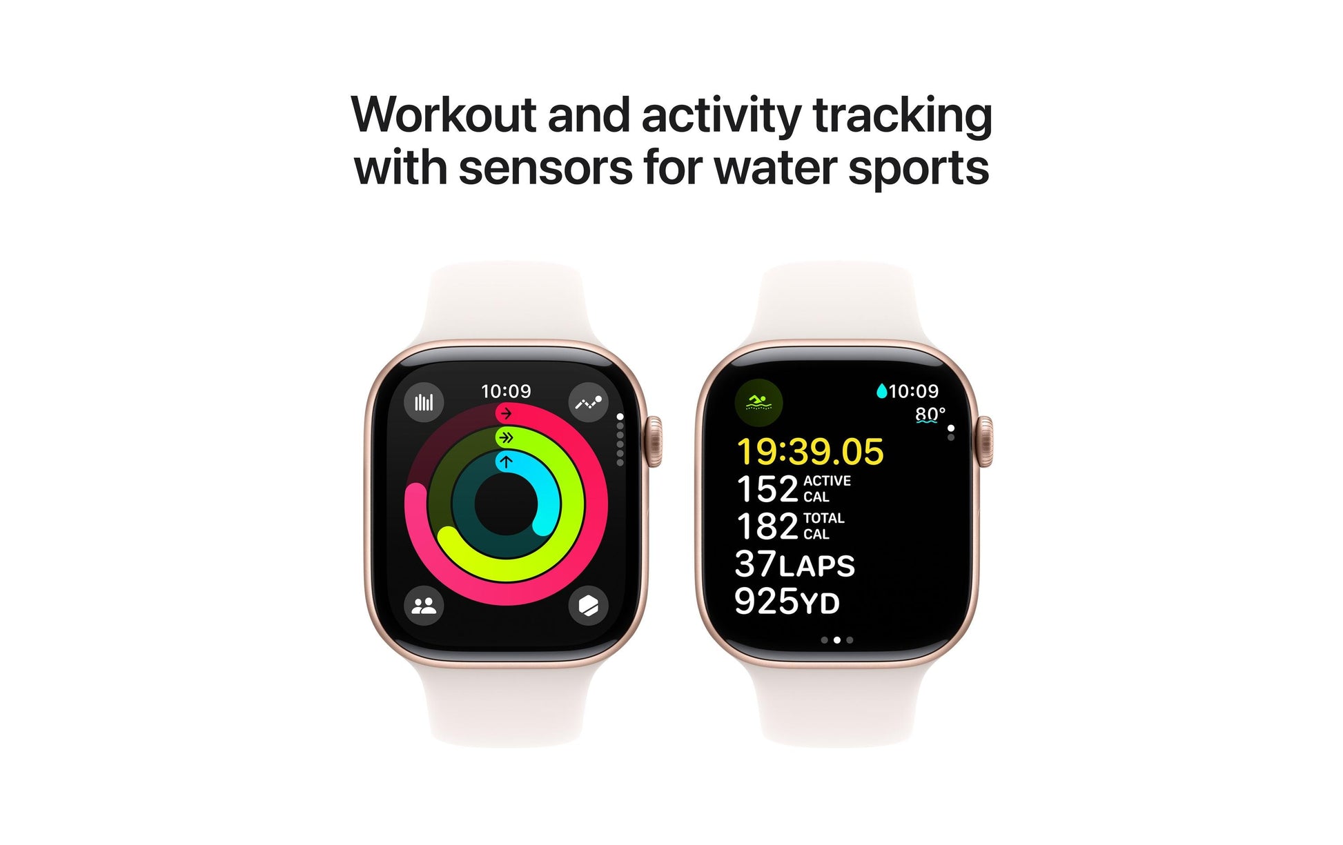 Apple Watch S10 – Smartwatch – 39 mm, LTE, 50 m, Roségold Aluminium, Light Blush Sportarmband M/L