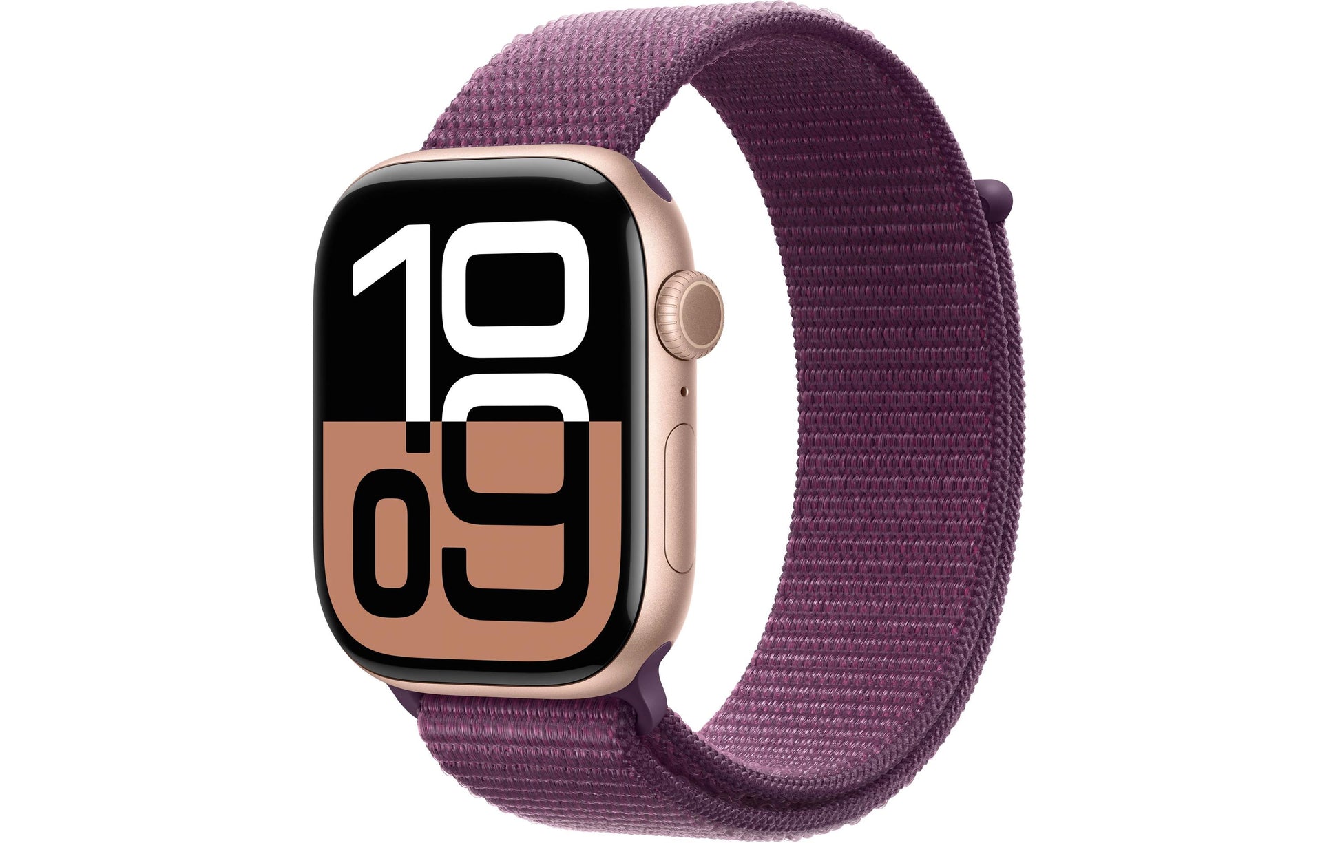 Apple Watch S10 – Smartwatch – 46 mm, GPS, OLED, 50 m, Roségold, Plum Sport Loop