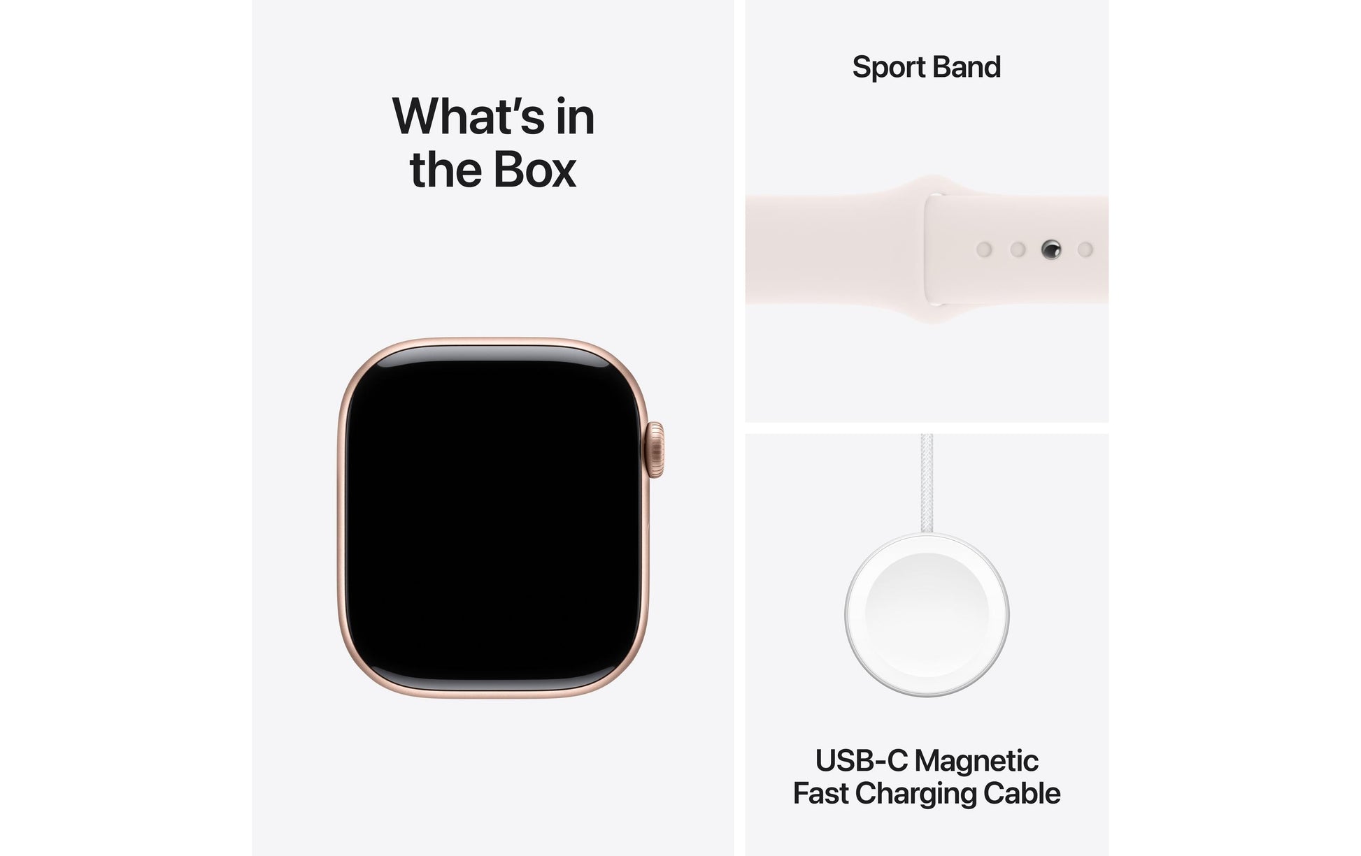 Apple Watch S10 – Smartwatch – 46 mm, LTE, AMOLED, 50 m, Roségold Aluminium, Light Blush, S/M, Sportarmband