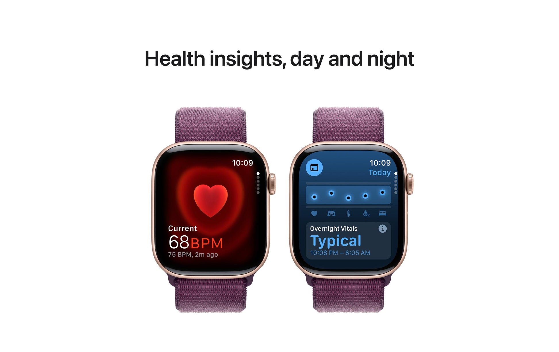 Apple Watch S10 – Smartwatch – 46 mm, GPS, OLED, 50 m, Roségold, Plum Sport Loop